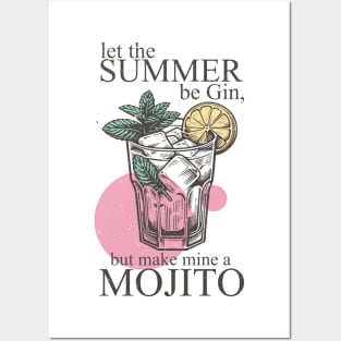 Let the summer be gin mine mojito Summer Vibes Beach Life Novelty Gift Posters and Art